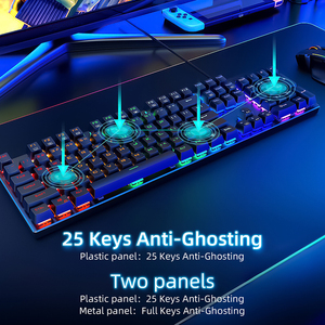 SAMA Low MOQ Gaming Mechanical <strong>Keyboard</strong> <strong>Multimedia</strong> 87 Keys Tenkeyless LED RGB Backlit PC Gamers Wired <strong>Computer</strong> <strong>Keyboard</strong> - Product Image 3