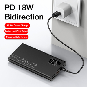 PD22.5W Bancos de energía móviles de carga súper rápida 10000mAh 18w Salida de entrada tipo C con linterna LED banco de energía USB dual 20000mAh - Product Image 6