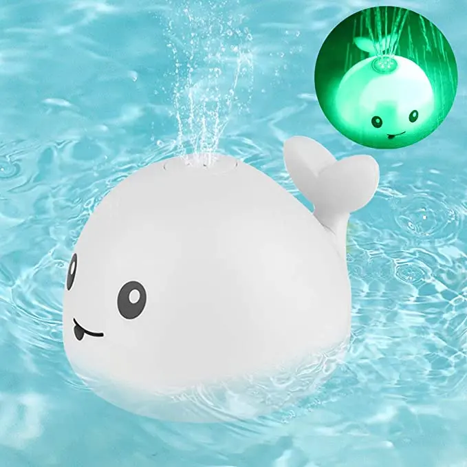 Toddlers Infants Kids Baby Light Up Bath Tub Toys Whale Water Sprinkler Pool Toys