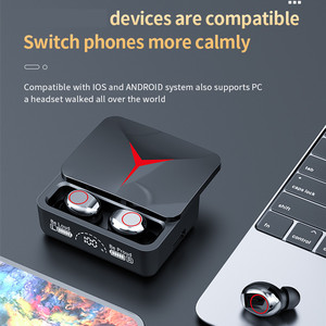 M90 Pro en çok satan ürünler 2023 kulak tomurcukları oyun kulak içi kulaklık sürgülü kasa M90 Tws kablosuz Stereo kulaklık Powerbank ile