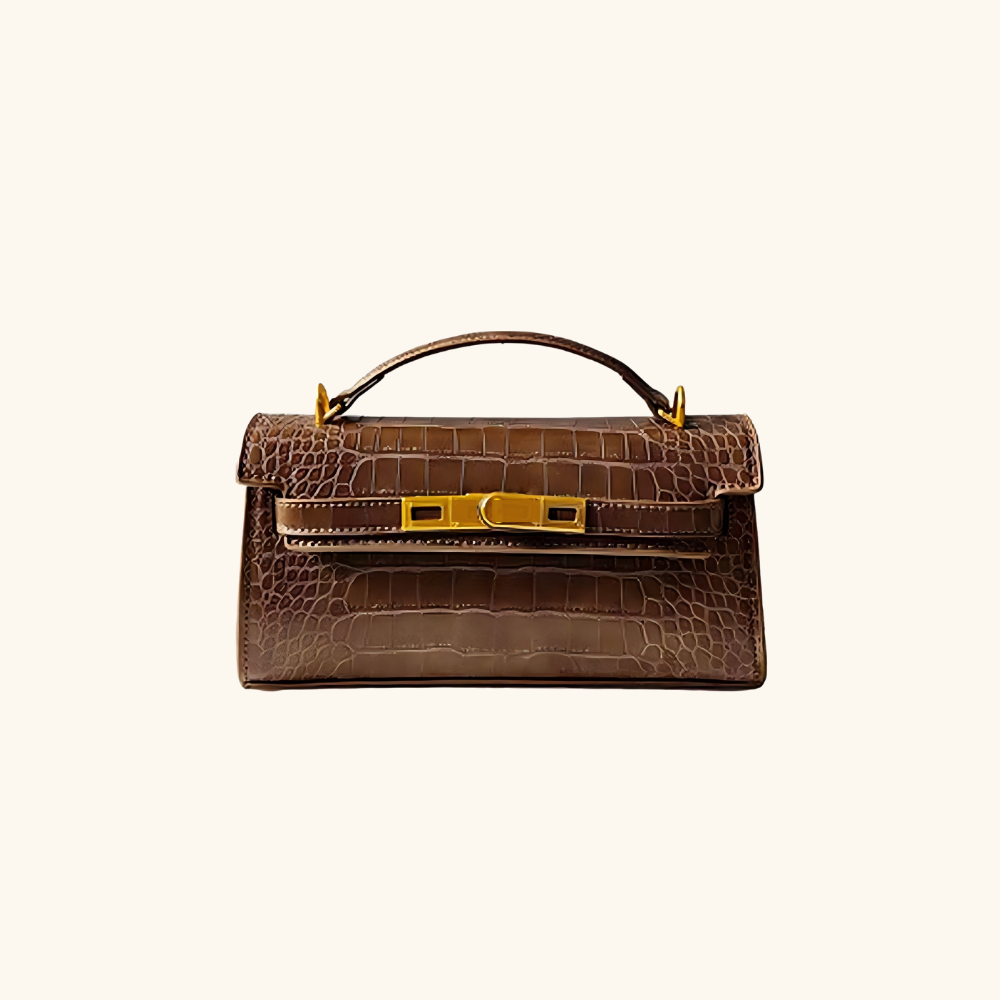 Motif crocodile marron olive