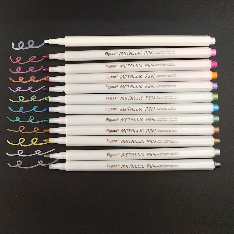 10 Colors Set Metallic Marker Pens Metallic Colored Gel Pens Highlighters Paint Marker
