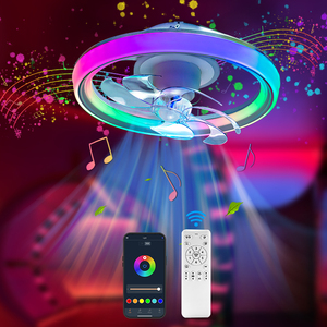 Venta al por mayor moderno RGB LED inteligente ventilador de techo con luz altavoz blanco BT luz y Control de aplicaciones para la función de música Bluetooth - Product Image 4