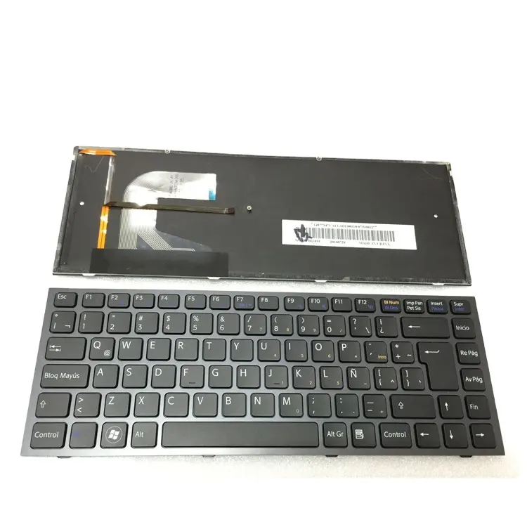 HK-HHT Laptop-Tastatur für Sony VPC-S PCG-51111T 51111W S115EC S118E Spanische Tastatur mit Hintergrund beleuchtung