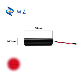 APCドライブタイプCW回路モデル + ブラケット電源D12x 50mm 635nm 5mw赤十字レーザーモジュール