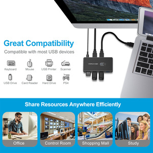 USB <strong>KVM</strong> <strong>Switch</strong> USB3.0 <strong>Switch</strong> Selector 2 Port PCs Sharing 4 Devices USB 2.0 for Keyboard Mouse Scanner Printer <strong>Kvm</strong> <strong>Switch</strong> Hub
