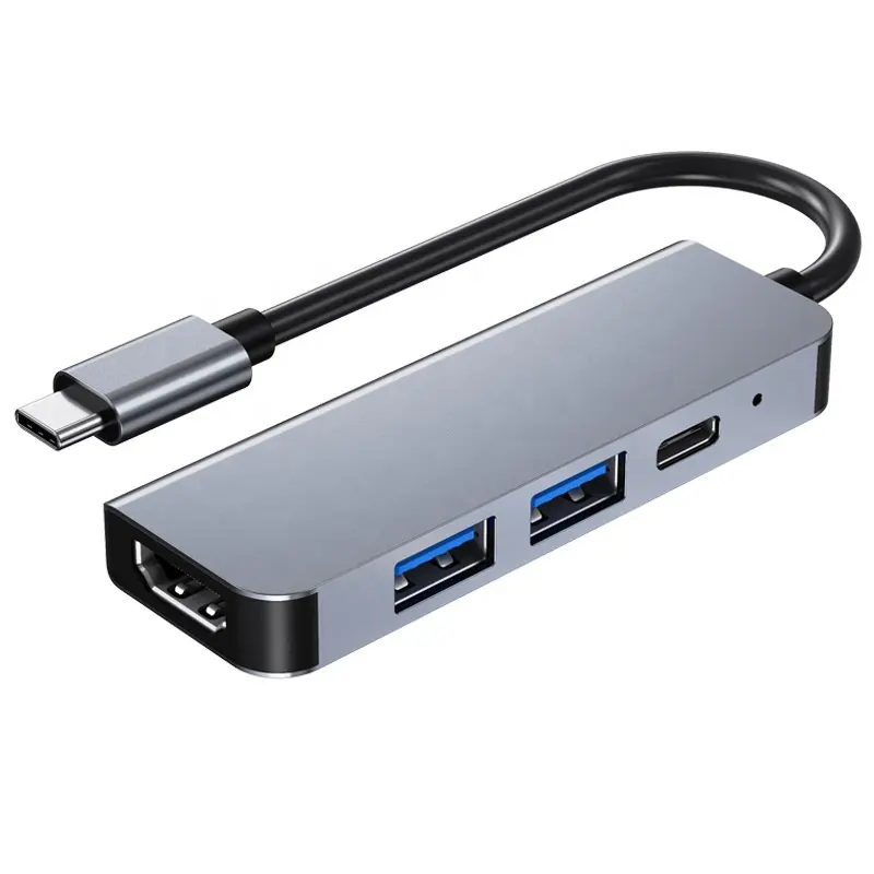 Vietnam Usine Universel Multifonctionnel 100 W USB-C HDMI USB3.0 DP 4-en-1 Aluminium 4 en 1 USB Hub Station D'accueil jusqu'à 100 W