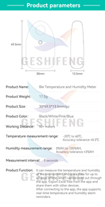 Sensor de temperatura inteligente Termómetro-higrómetro Sensor de temperatura y humedad inalámbrico Registrador de datos de temperatura - Product Image 2