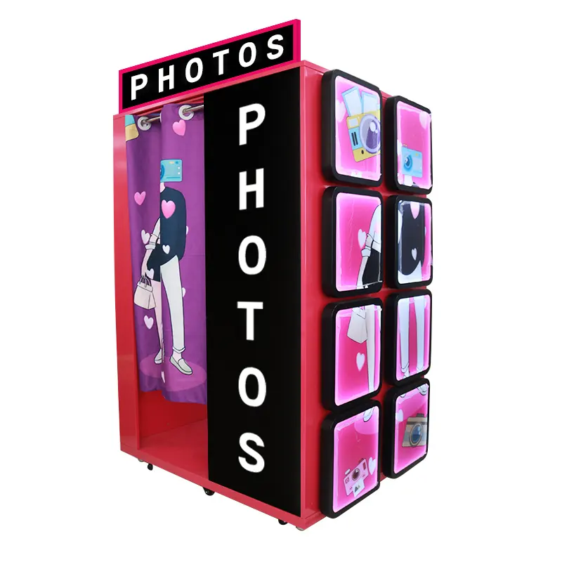 Portable Selfie Photo Booth Kiosk Led Enclosure Shell Digital Camera Instant Print Vending Machine Photo Booth