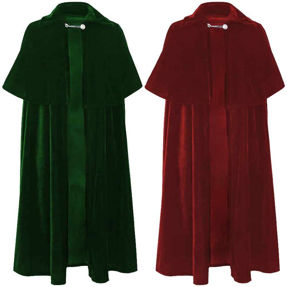 Wine red vampire golden velvet cloak