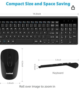 Juego de teclado y ratón USB inalámbricos retroiluminados RGB, combinación de ordenador compacto estándar de 104 teclas para HP/Lenovo para ordenador portátil Mac - Product Image 2