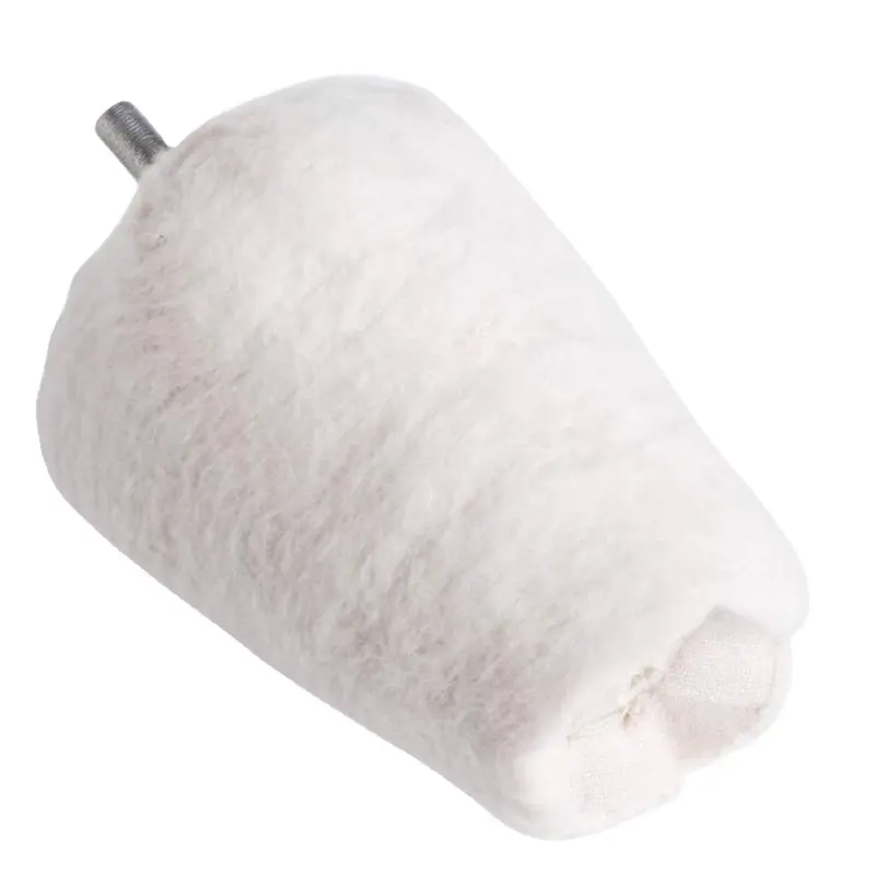Disco de pulido de algodón, columna de cono de franela blanca con almohadilla de pulido de superficie de 1/4 pulgadas