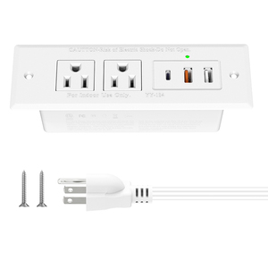 ปลั๊กแบนชาร์จเร็วเฟอร์นิเจอร์เต้าเสียบไฟปิดภาคเรียนซ็อกเก็ตปิดภาคเรียนพร้อมปลั๊ก AC 2พอร์ต USB 1 Type-C - Product Image 2