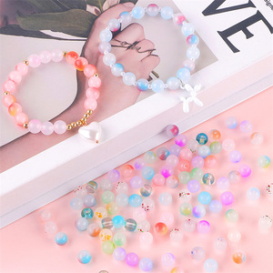 Mix renk DIY boncuk takı toptan yuvarlak dağınık boncuklar bilezik kolye Lampwork boncuk - Product Image 3