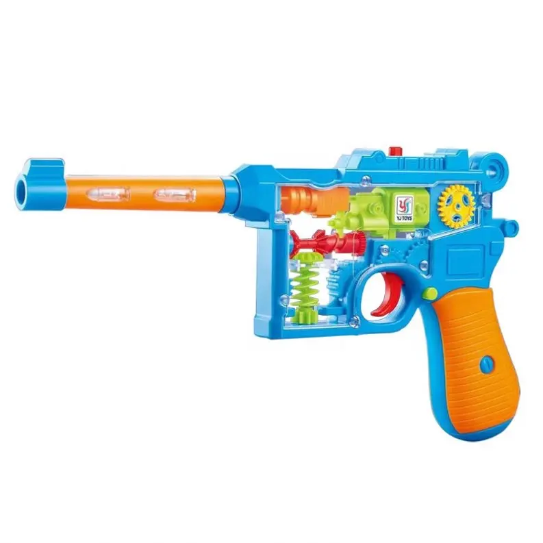Brinquedo de brincar para meninos e crianças, equipamento multi-modo realista transparente para idades de 3 anos, pistola elétrica musical leve, brinquedo de plástico, conceito divertido
