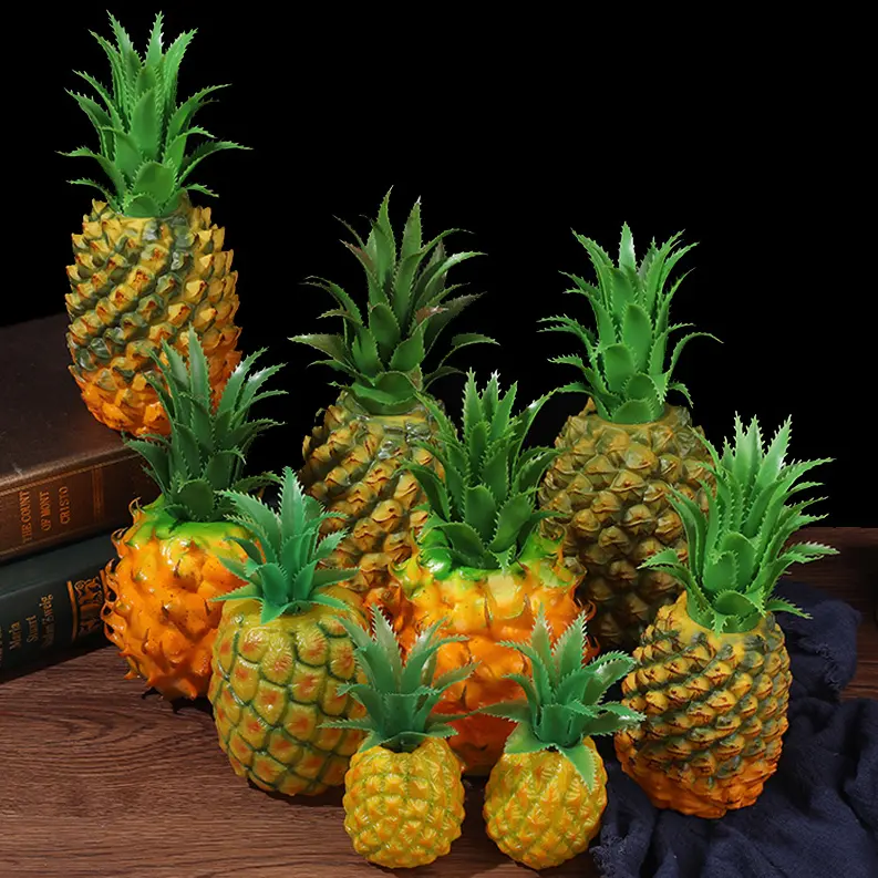 Piña artificial, piña de fruta artificial realista para decoración de fiesta de mesa de gabinete para el hogar