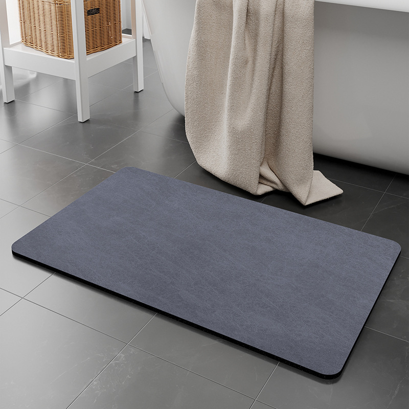 Tapis de bain en polaire arc-en-ciel - Bleu marine minimaliste