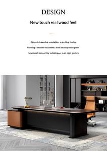 Bàn làm việc văn phòng hình chữ L bằng gỗ hiện đại, sang trọng, cao cấp của Trung Quốc dành cho giám đốc, CEO, giám đốc điều hành. - Product Image 4