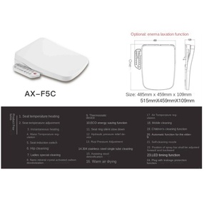 Smart Square Electric Toilet <strong>Bidet</strong> Cover Instant Heating Remote Control Durable Plastic Material Elongated Shape <strong>Small</strong> Toilets - Product Image 4