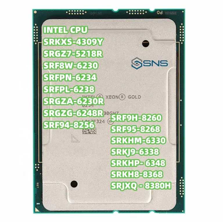 SRF8W 6230 وحدة المعالجة المركزية للخادم 20 Core CD8069504193701 Xeon معالج ذهبي لوحدة المعالجة المركزية للخادم