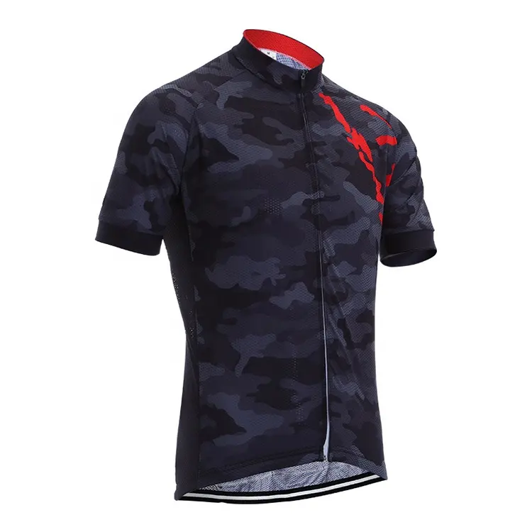 Top per bici con stampa a trasferimento termico a manica corta nuovo design per ciclismo uniforme da corsa top da ciclismo