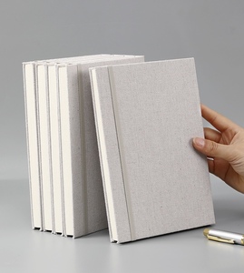 Taccuino per scuola di Business A5 con copertina in lino 100 fogli/200 pagine con filo elastico per rilegatura termica - Product Image 2