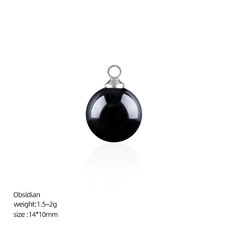 Pendentif rond obsidienne 10mm