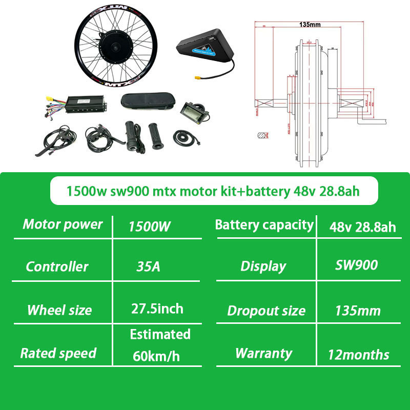 Kit SW900 MTX 27,5 pouces 1500W + 48V 28,8Ah
