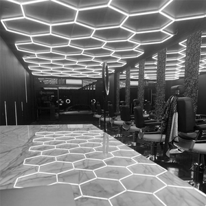 Alta qualità controllo a mano esagono Led soffitto parete dettagli Studio officina luce led garage luci esagono - Product Image 6
