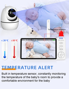 Akıllı bebek uyku monitör gece görüş sıcaklık Cry ses algılama 720P 5 inç bebek izleme monitörü ekran kamera ve ses ile - Product Image 3