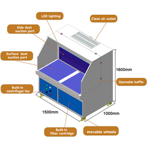 Mài downdraft bàn làm việc bụi khai thác bàn làm việc lọc Mài băng ghế dự bị downdraft bảng Bụi Collector - Product Image 5