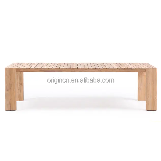 Extra longo pátio madeira mesa de jantar firme e bom-olhando teak exterior móveis