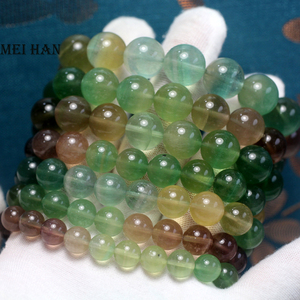 Meihan AAA天然スイカFluorite滑らかな丸いルーズビーズジュエリー作りデザインギフト用ブレスレット