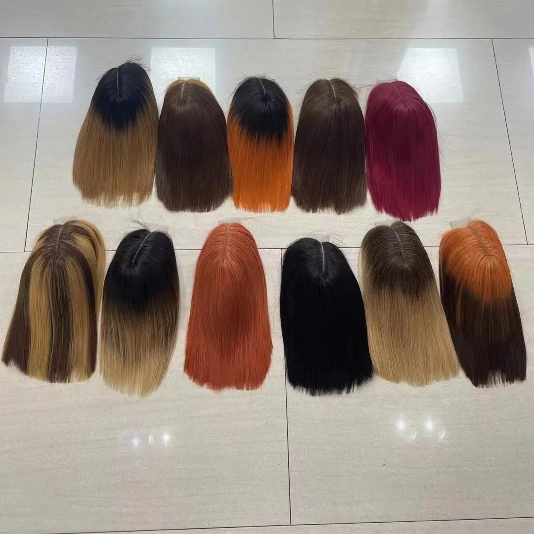 Vente en gros cheveux colorés double tirage brut vietnamien os droit perruque de cheveux humains avant de lacet pour les femmes noires