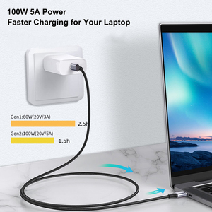 สายดาต้าชาร์จเร็ว5A สำหรับ iOS 10 gbps/ 20Gbps USB 3.1 Gen 2อะลูมิเนียมถักประเภท C ไปยัง Type C ไนล่อน - Product Image 3