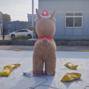 Tùy chỉnh phim hoạt hình Nâu nai <span class=keywords><strong>Inflatable</strong></span> với kết cấu lông mềm cho Giáng sinh và mùa đông trang trí - Product Image 5