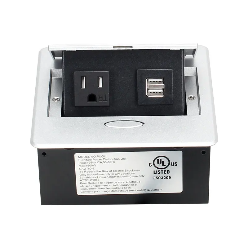 Оптовая продажа смарт-worktop pop-up socket USB3.0 2 розетки переменного тока, зарядка от аккумулятора
