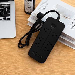สายไฟ6เต้าเสียบพร้อมพอร์ต3USB และช่องต่อสายเคเบิลชนิด C แบบแถวสวิตช์และซ็อกเก็ตอุปกรณ์ไฟฟ้า - Product Image 4