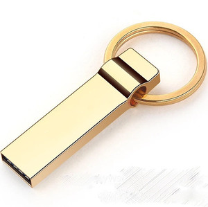 Ucuz su geçirmez şık Metal USB Flash sürücü kalem sürücü 4 gb 8gb 16gb 64 GB 128GB pendrive anahtar ile halka flash bellek usb 2.0/3.0 - Product Image 1