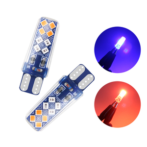 Car Motorcycle Dual Color Silicone Strobe <strong>LED</strong> Light T10 <strong>2025</strong> 16SMD <strong>Red</strong> Blue Flashing Light Reading Indicator Light - Product Image 1