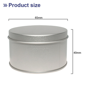 定制圆形锡金属罐，带套盖，用于工艺品DIY和蜡烛制作储物 - Product Image 2