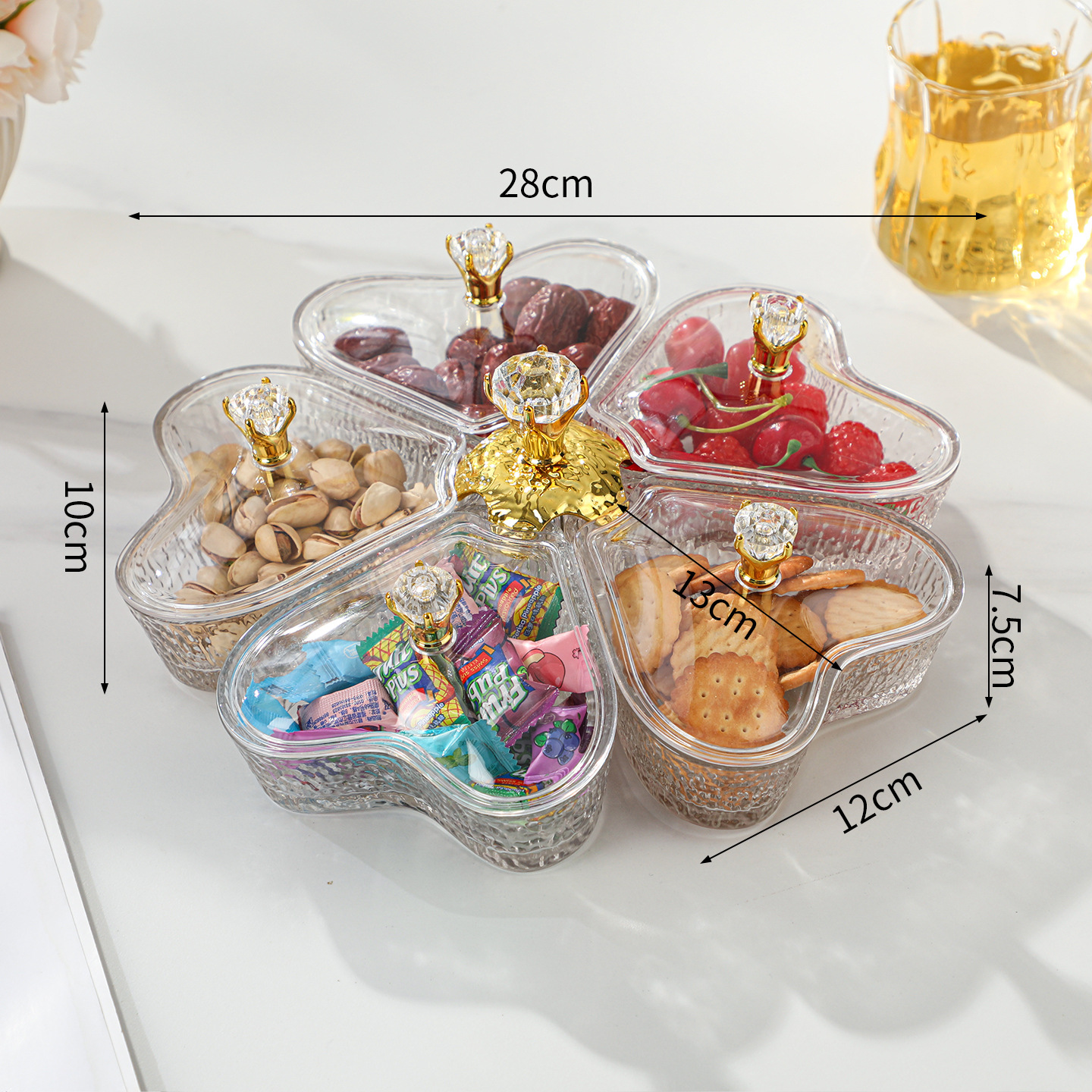 Tocadiscos con cubierta de cristal martillado