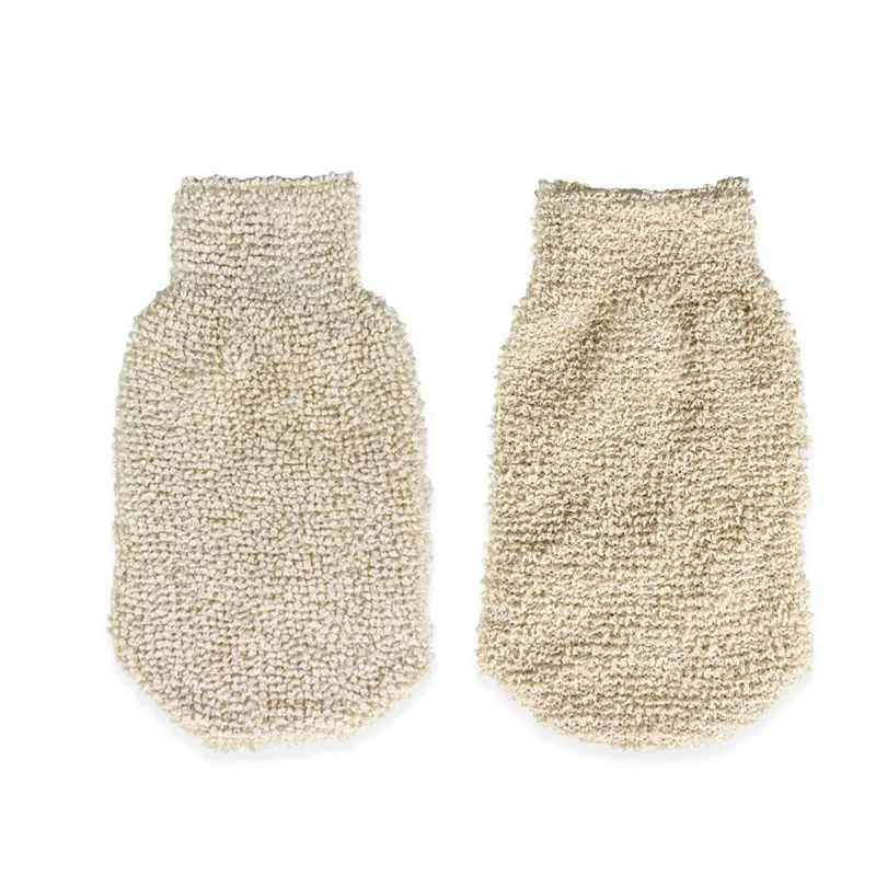 Gant de bain en jute naturel avec logo personnalisé, sac de savon durable avec bande de bouche, gant de gommage exfoliant en maille de mousse de haute qualité