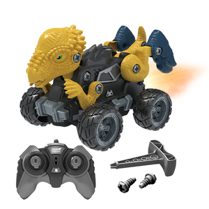 การออกแบบใหม่ถอดและประกอบ 4WD รีโมทคอนโทรลรถปิดถนนยานพาหนะของเล่น RC ไดโนเสาร์พร้อมไฟ LED และสเปรย์ - Product Image 1