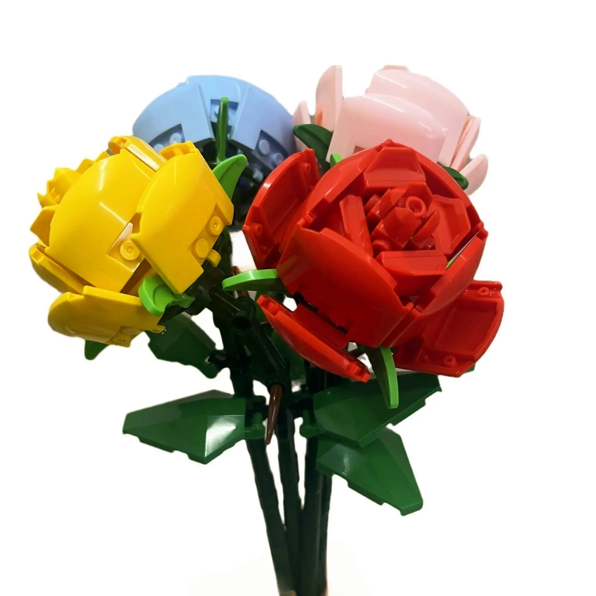 Cadeaux Saint Valentin 2024 DIY Bouquet Brique Jouet Cadeau D'anniversaire Micro Particule Rose Romantique Bloc De Construction Ensemble Fleur Pour Fille