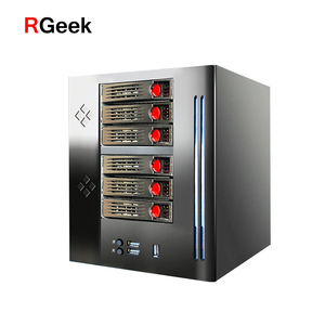 RGEEKホットスワップ6ベイデスクトップNASサーバーケースNASコンピューターケース (USB2.0ミニITX6ベイNASシャーシ付き) オフィスに適用 - Product Image 1