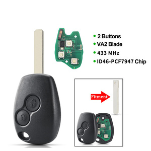 RENAult RENAult II Clio III için uzaktan anahtar kabuk toz toplayıcı Modus Twingo Dacia Logan 2 düğmeler 433MHz Chip çip araç - Product Image 4