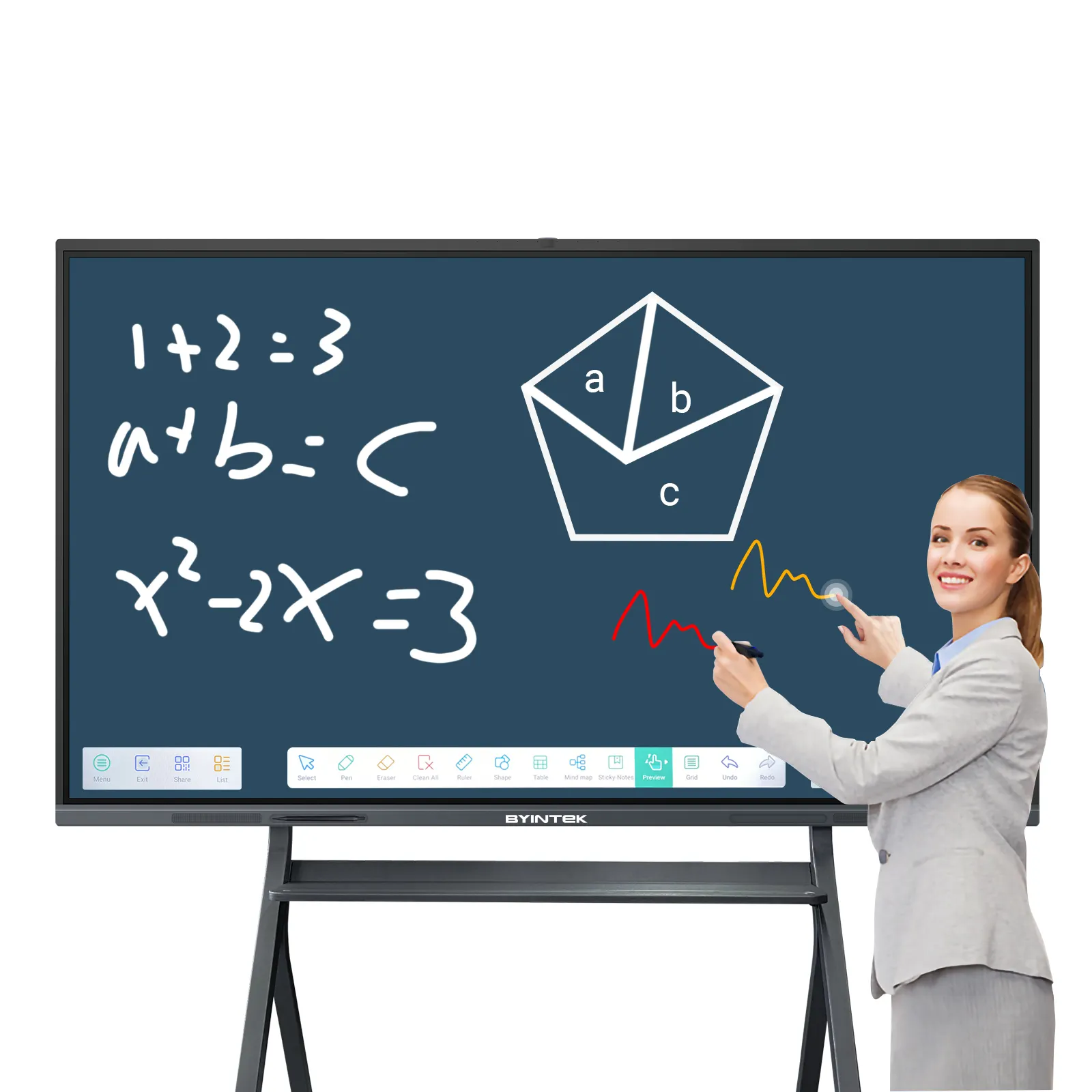 65 дюймов взаимодействовать дисплей сенсорный экран с плоской панелью Whiteboard умной монитор для встреч смарт-телевизор экран для рекламы