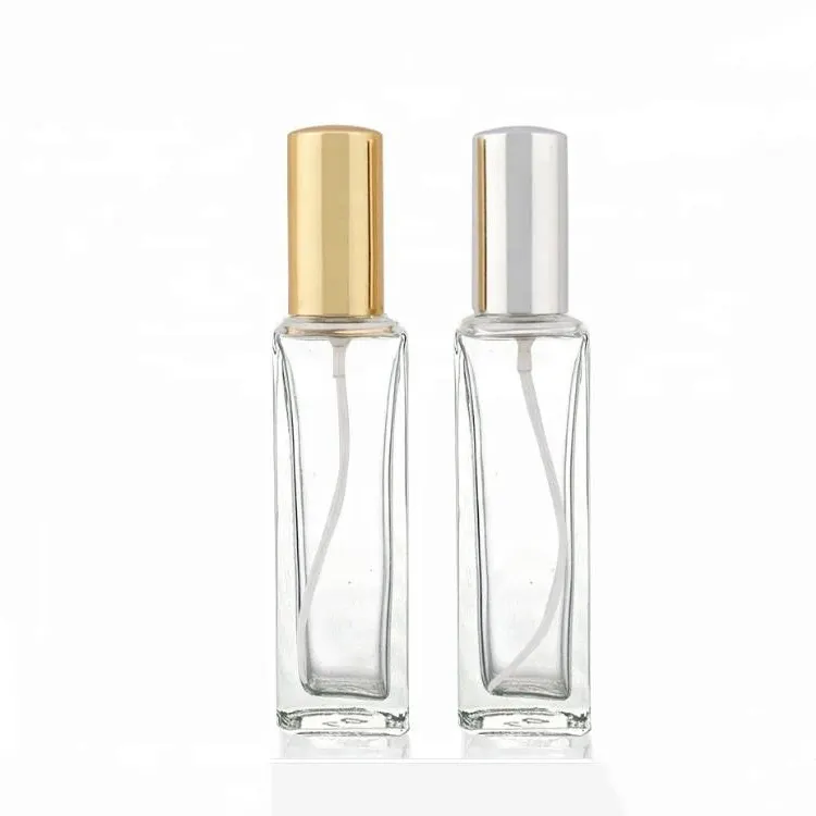 Customized High Quality 30ml 50ml Gold Or Silver Cap Spray Empty Glass Perfume Bottle