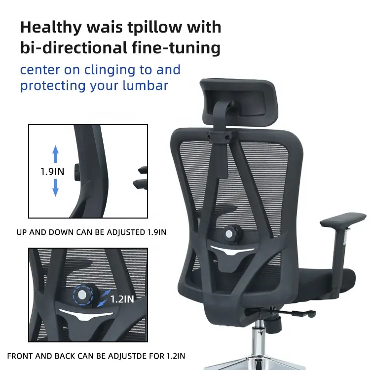 B15 cadeira de malha ergonômica de escritório, melhor moderna com descanso de cabeça